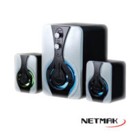 Parlantes USB 2.1 Netmak TRUENO RGB (NM-TRUENO-W) Negro/Blanco
