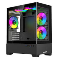Gabinete Sentey H30 Black 5 fans ARGB vidrio lat y front (GS-6130-ARGB-BLACK)
