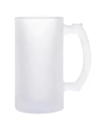 Chopp Sublimable de Vidrio Con Asa Frosted 473cm3