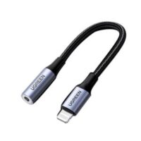 Cable Lightning Hembra 3.5MM Redondo De Aluminio 10CM GRIS US211 UGREEN