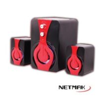 Parlantes USB 2.1 Netmak TRUENO RGB (NM-TRUENO) Negro/Rojo – 50% OFF