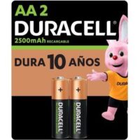 Pila Alcalina Duracell AA Recargable 2500mAh Blister X2